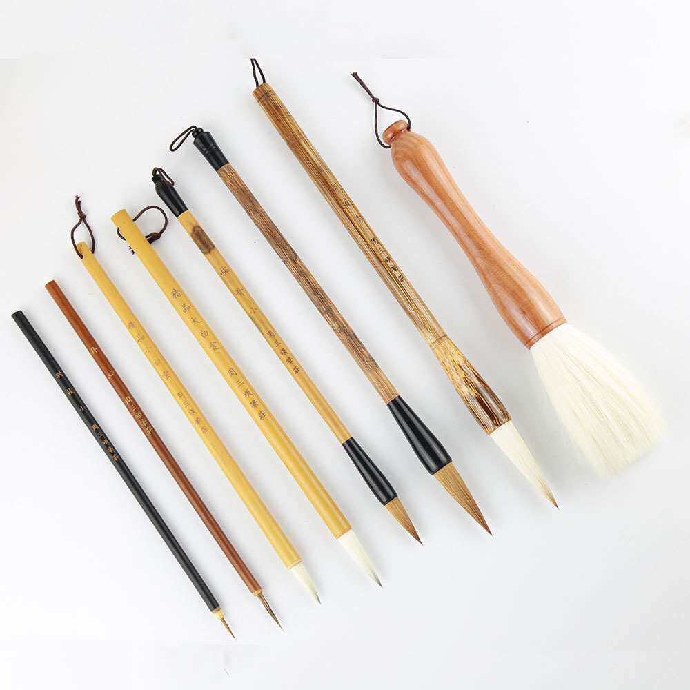 毛笔套装高档精选国画工笔写意8支赠送笔帘毛笔