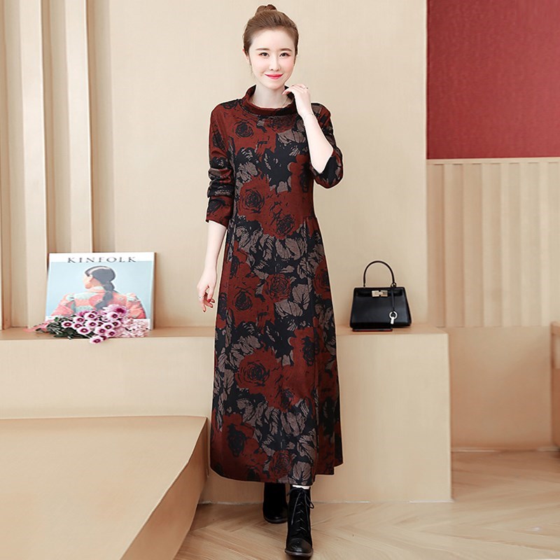 春秋长款裙子连衣裙连衣气质名媛高端过膝秋装cosplay女装