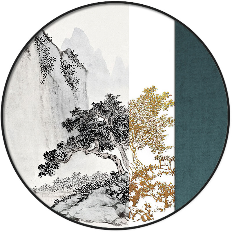 新中式软装玄关挂画山水卧室背景墙沙发餐厅入户现代装饰画