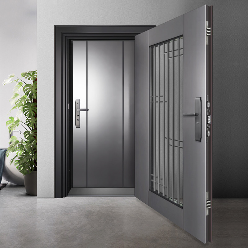 众帝双层防盗入户门子母门别墅大门定制指纹进户门