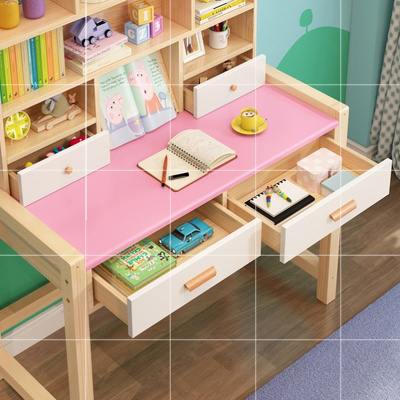 简易小型组合写字台男孩书桌可升降简易款可爱儿童学习桌椅子桌椅