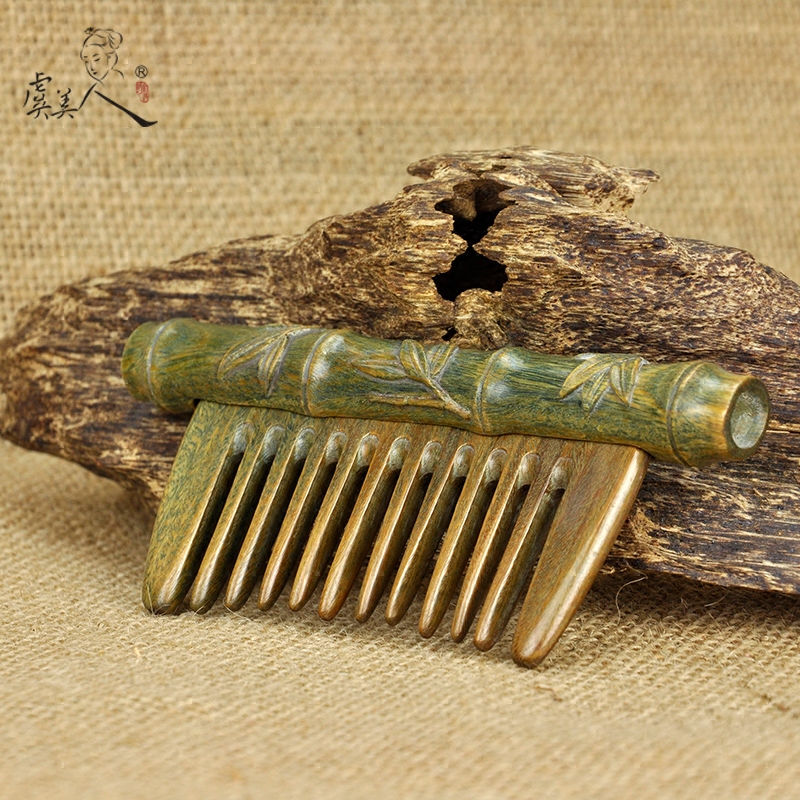 梳子天然檀木红花花梨木梳牛角一梳两便携送礼创意礼盒