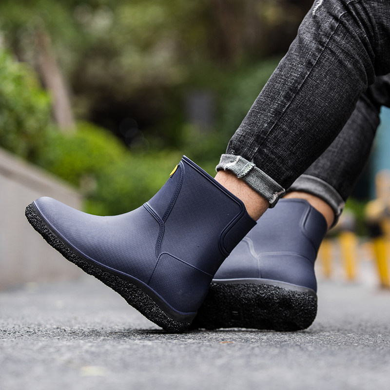 欧式水鞋男雨靴短筒雨鞋男士厨房防滑鞋胶鞋防水轻便防滑低帮套鞋