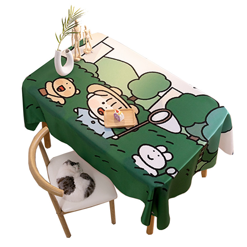 韩式桌布可爱卡通宿舍梳妆台ins插画师手绘桌巾桌布