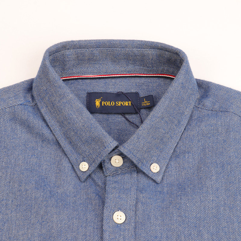 polo sport长袖衬衫男装秋冬新款商务休闲磨毛打底衫上衣潮秋