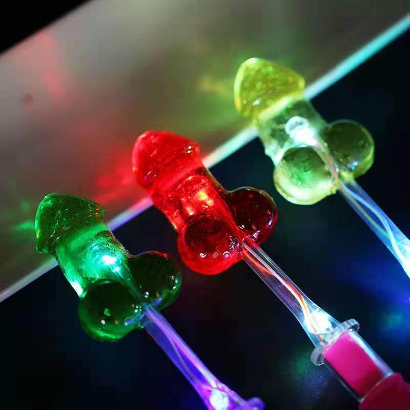 新年情人节糖果会发光的棒棒糖亮光闪光荧光led糖果
