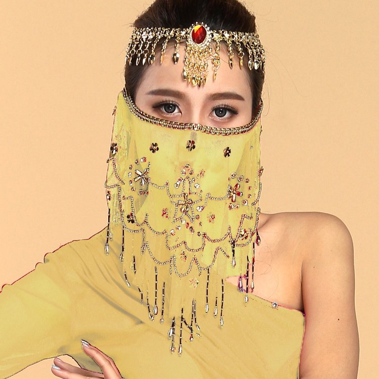 新品多用途舞台演出配饰儿童古代面纱遮脸纱巾肚皮舞配饰