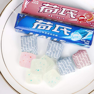 荷氏薄荷糖340g整盒10条午夜风暴特强薄荷糖口香糖何氏零食糖果