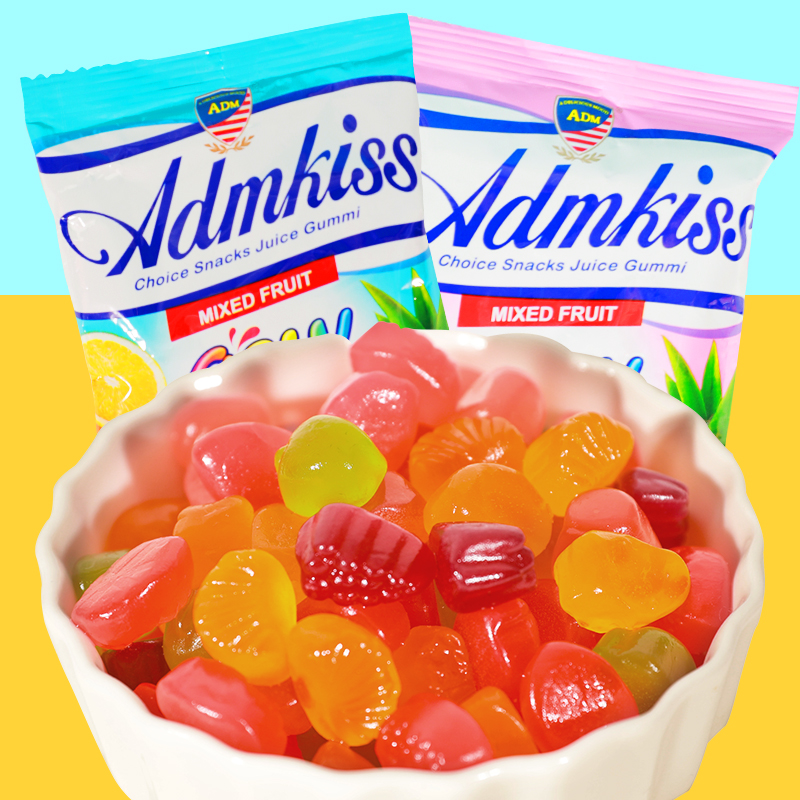 adm马来西亚进口糖果混合水果味果汁软糖橡皮糖268gqq糖儿童零食
