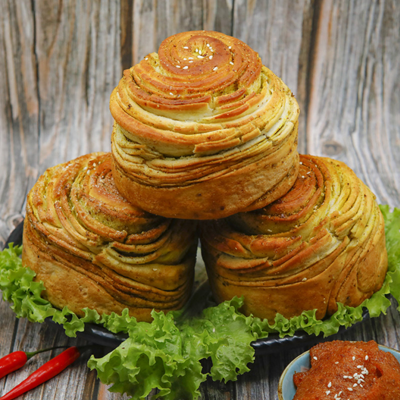 甘肃特产烤花地方特色美食小吃烤馍手工烤饼锅盔传统中式糕点