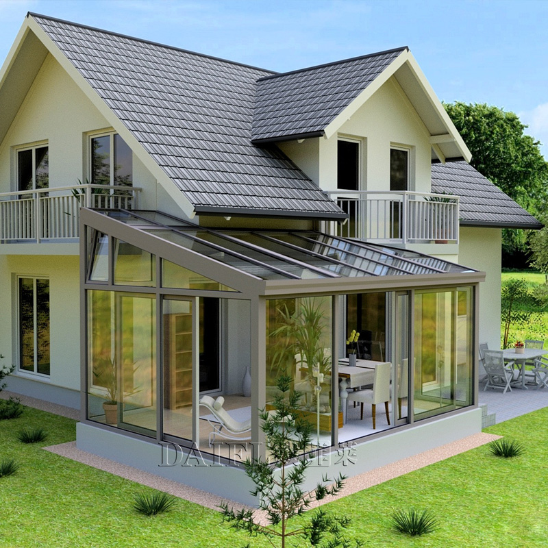 别墅钢结构铝合金阳光房露台断桥门窗阳台玻璃天井断桥铝窗