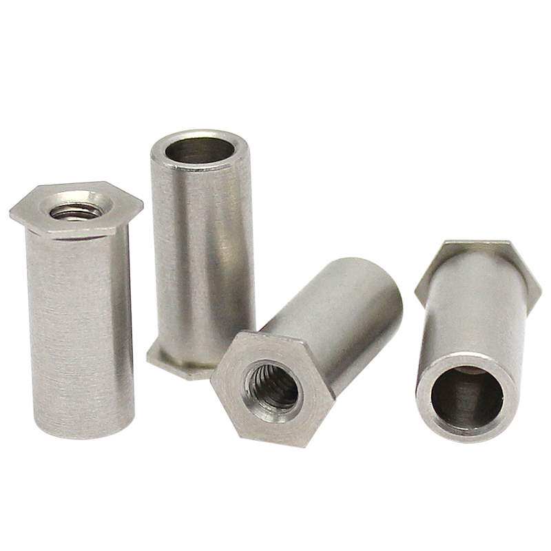 so4螺母m3416不锈铁通孔压铆螺柱35m3m4m5加硬六角螺柱