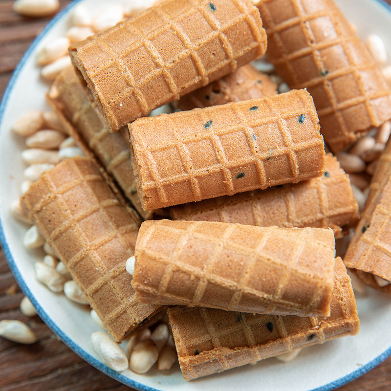 夹心脆脆卷红糖蛋卷爆米花卷心茶点小吃零食小包传统中式糕点
