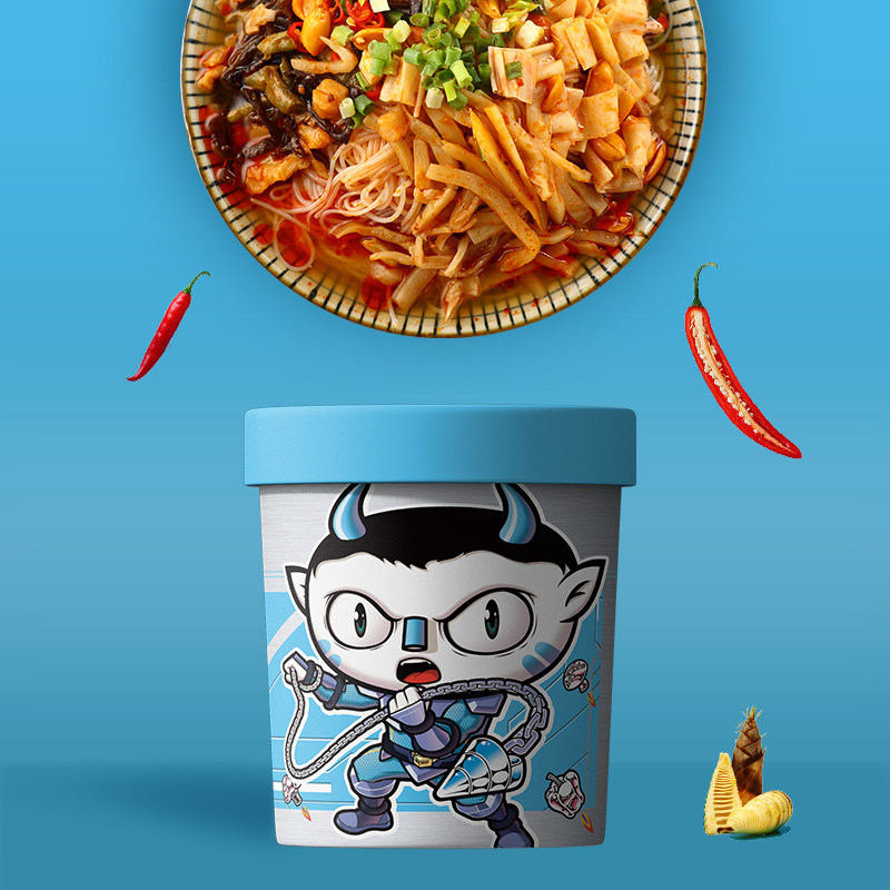 食族人螺蛳粉202g 6桶免煮冲泡型粉丝网红柳州螺蛳粉正宗方便细粉