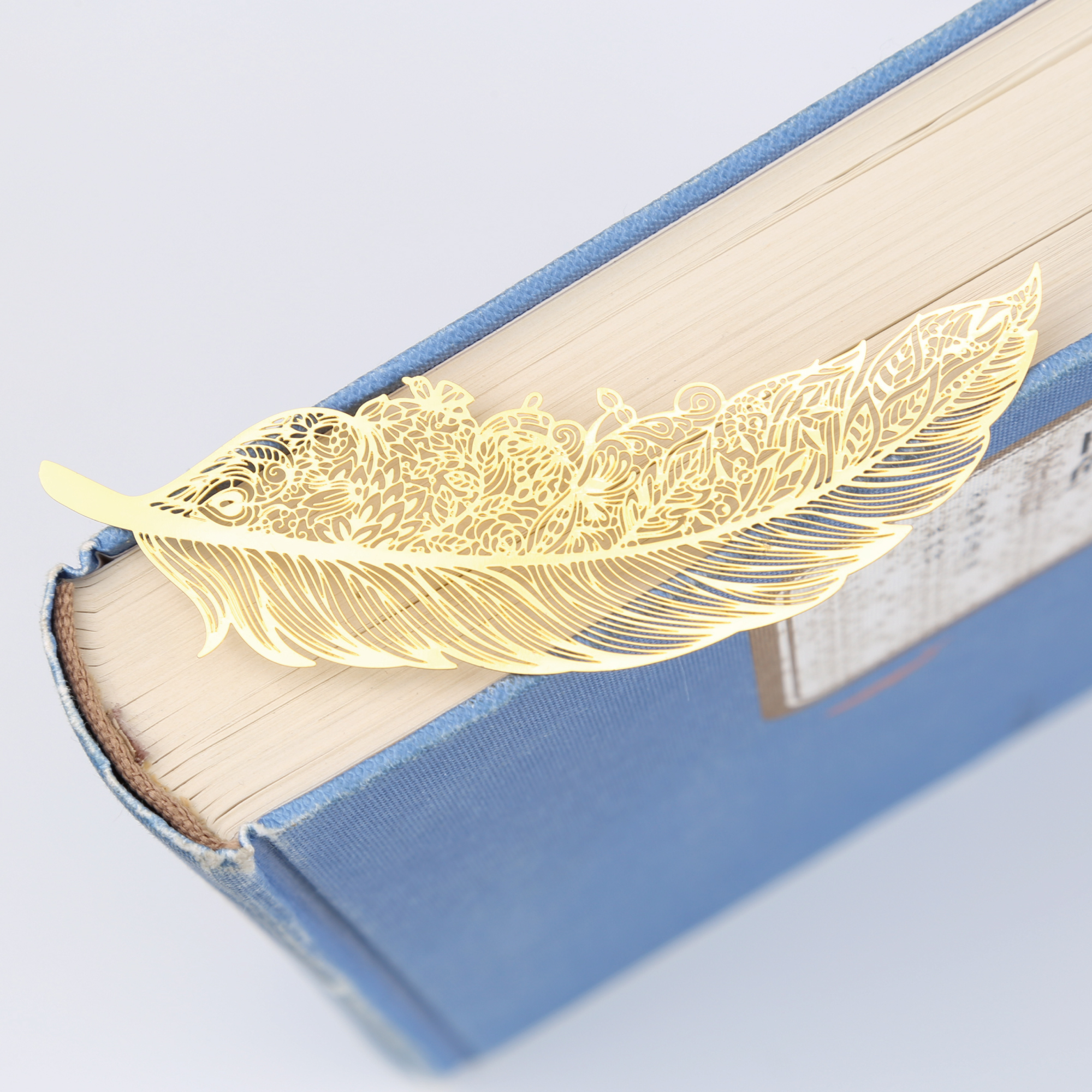 羽毛金属铜质鸟翼花卉脉络精致气质艺术书签书签