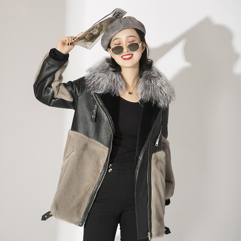 初晓皮草皮毛一体2020冬季新款真皮皮草