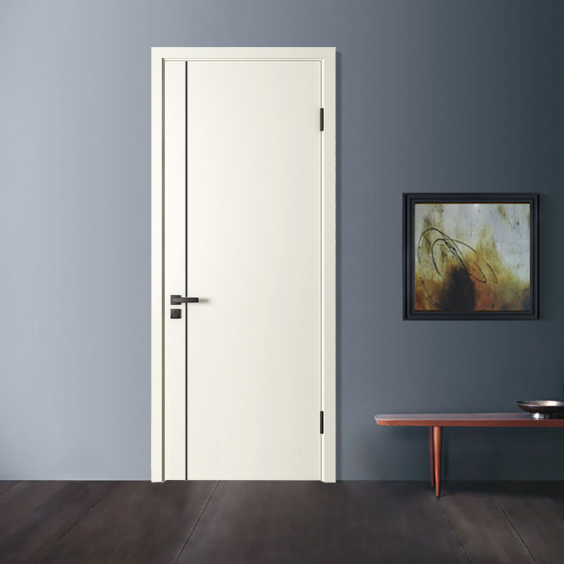 木门烤漆私友现代简约极简门卧室内门窄框实木复合室内门