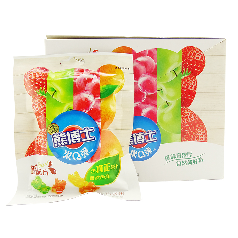 徐福记儿童软糖果汁可选口味十种熊博士10包60g传统糖果