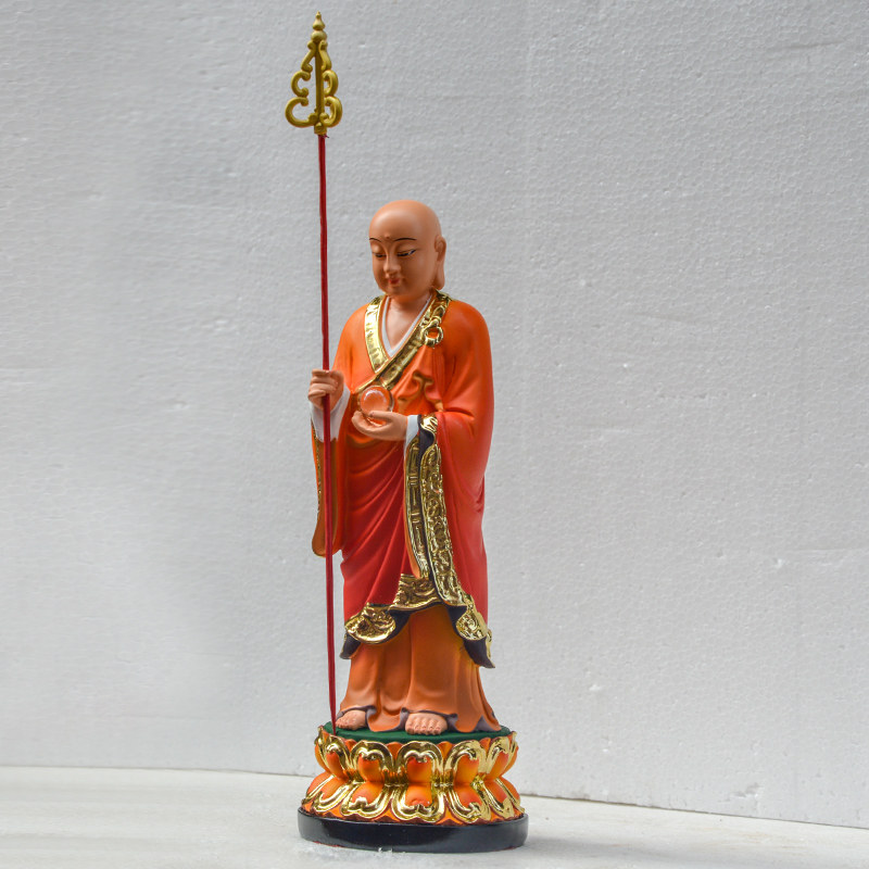 地藏九华居家汉白玉树脂菩萨佛像华山王佛像光头摆件