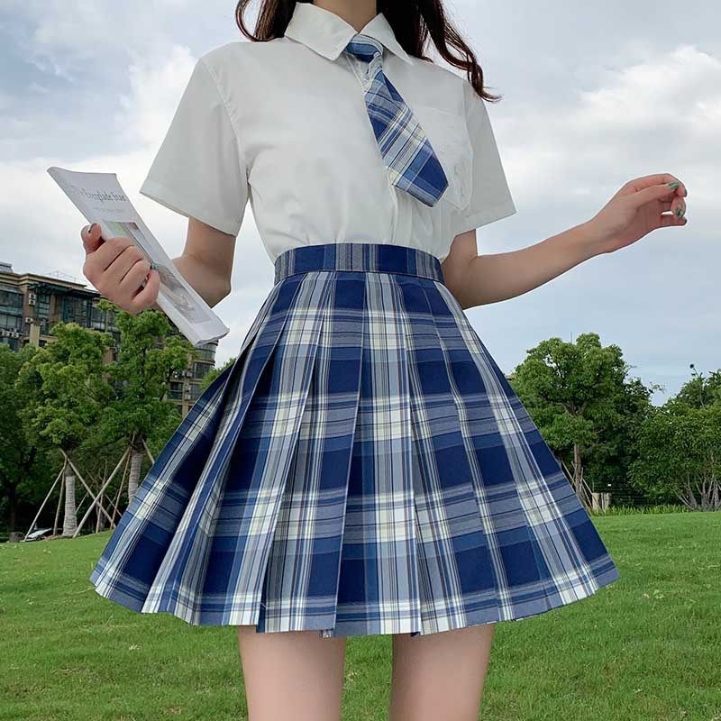格裙格子咩嘢jk套装日本校服制服学生裙日半身裙