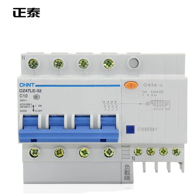 正泰空气开关漏电保护器4p四极四线断路器380v继电器
