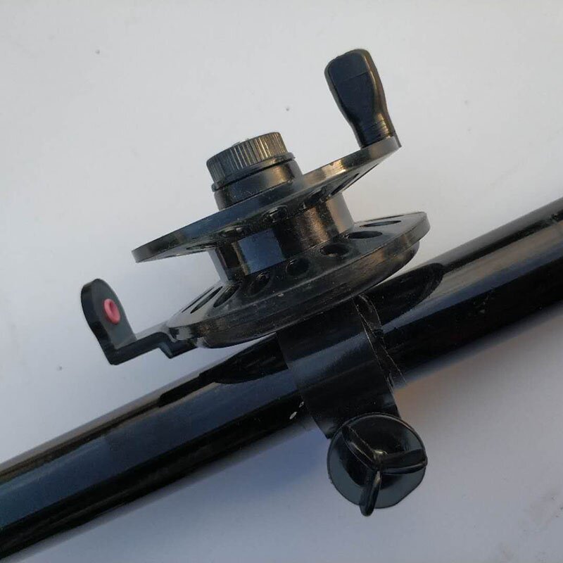 手竿炮改装绕线轮鱼线轮导线套装长杆改矶竿带泄力鱼线轮