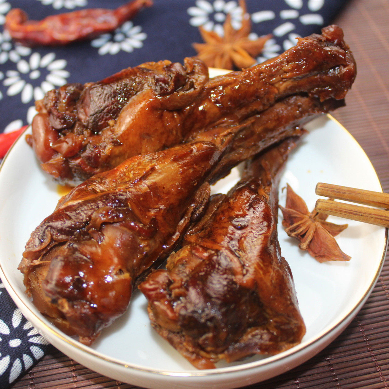 铭家瑞香小腿香铭蜜汁香辣鸭翅根真空即食熟食鸭肉零食