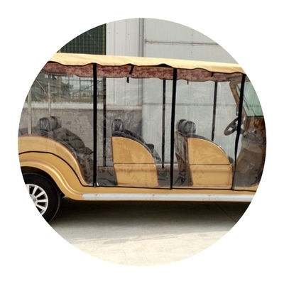 四轮电瓶观光游览车雨帘8座电动看房老爷车透明宽封闭式车罩车衣