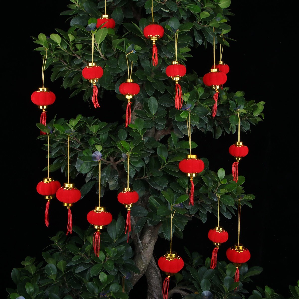 喜庆小灯笼挂饰树上场景布置盆景挂件2021新年春节装饰家用室内