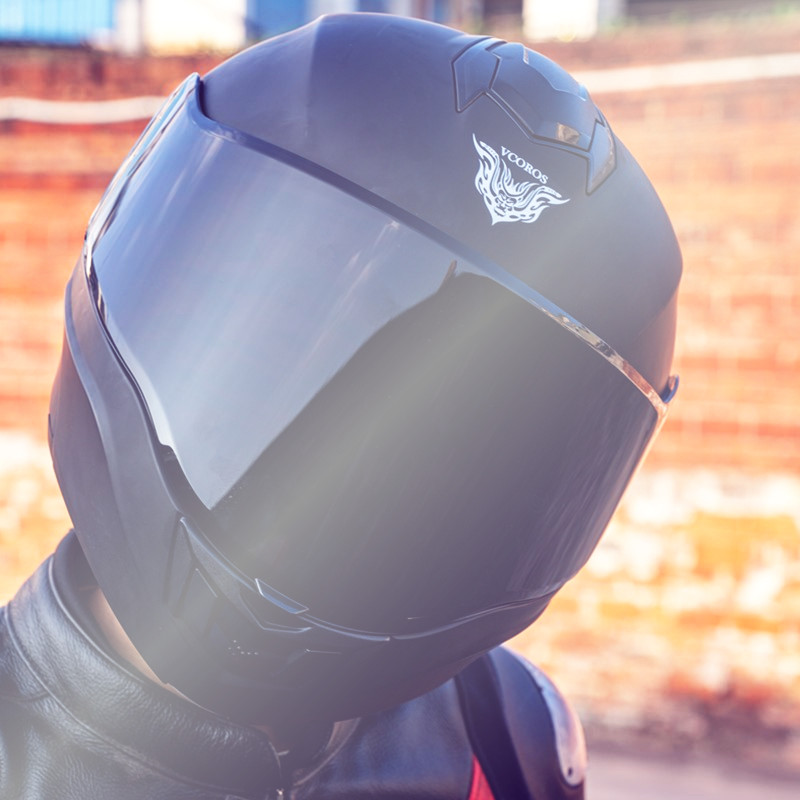 vcoros摩托车头盔特大码男女双镜片揭面盔全四级摩托车头盔
