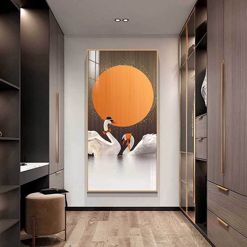 入户玄关装饰画正对对门2021新款现代轻奢简约现代装饰画