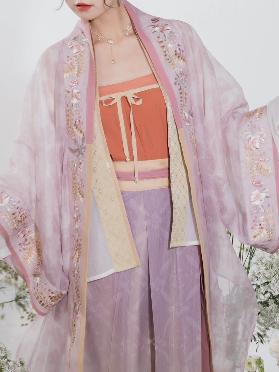 三涧四破袖宋朝花飞机春夏服女宋制汉夕颜两片汉服