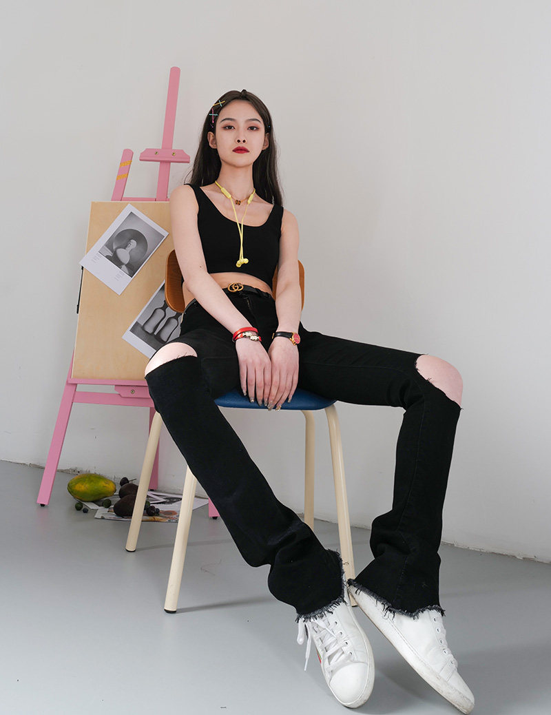 zrde175高个加长微喇喇叭牛仔裤女腿春秋提臀紧身牛仔裤