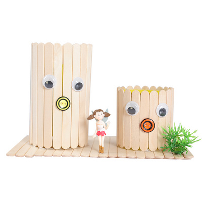 雪糕棒儿童diy手工制作彩色毛球笔筒材料包幼儿园益智创意包邮