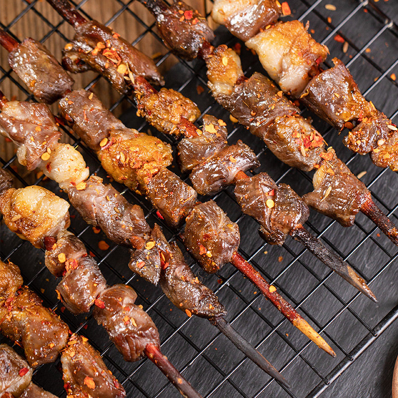 红柳大串内蒙古羊肉串半成品烧烤食材羊肉烤串新鲜羊肉串