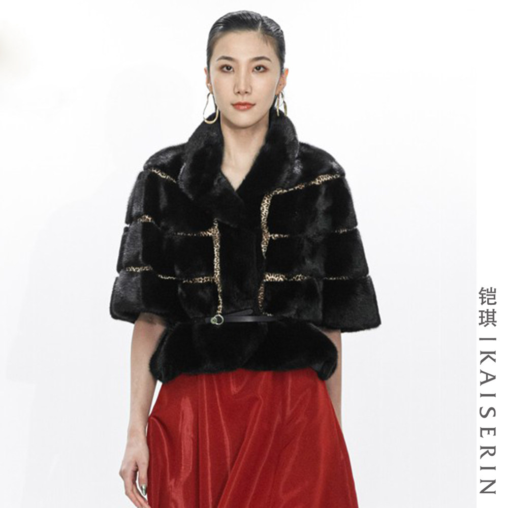 大衣水貂女整皮草雪貂扫雪进口新款貂皮毛皮革皮草