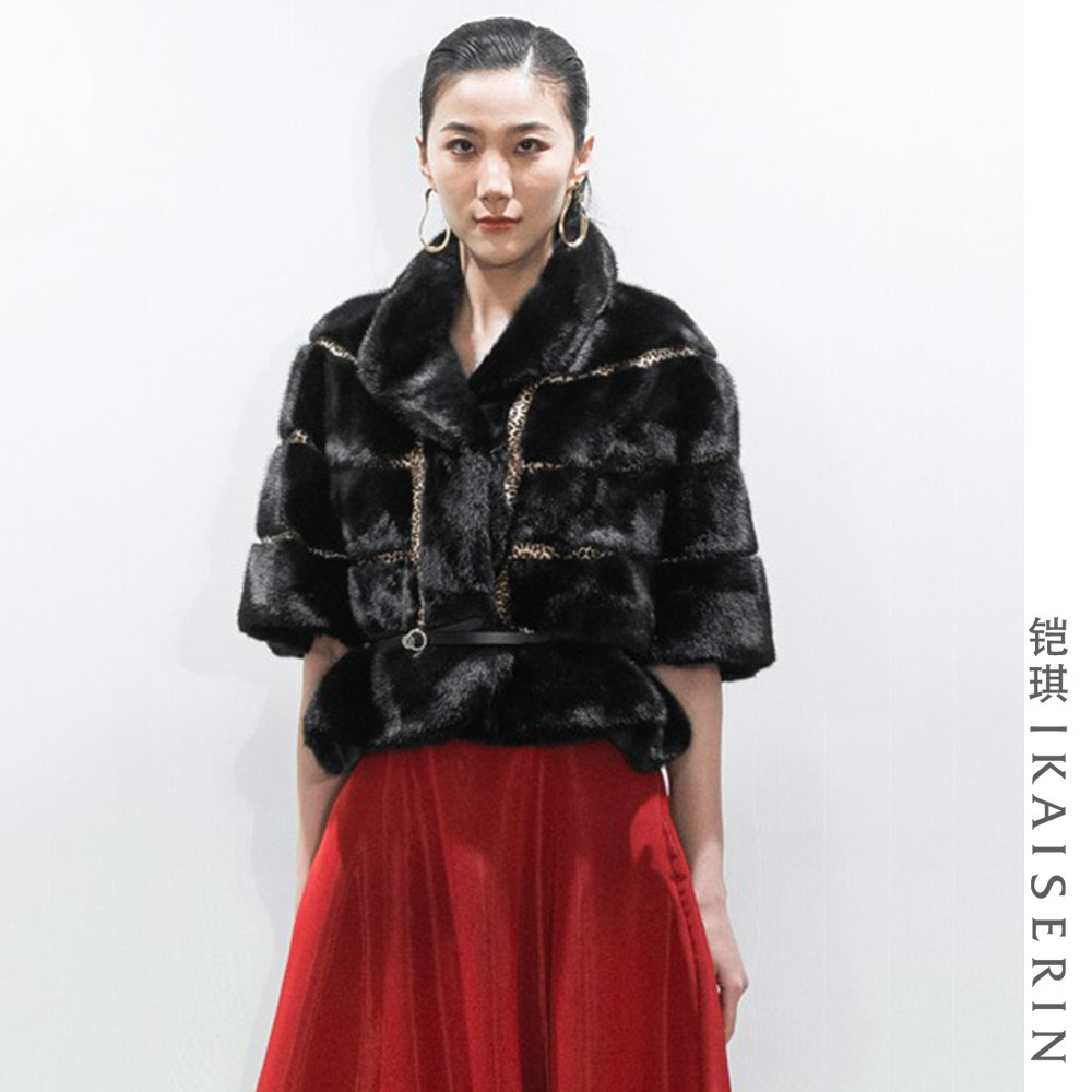 大衣水貂女整皮草雪貂扫雪进口新款貂皮毛皮革皮草