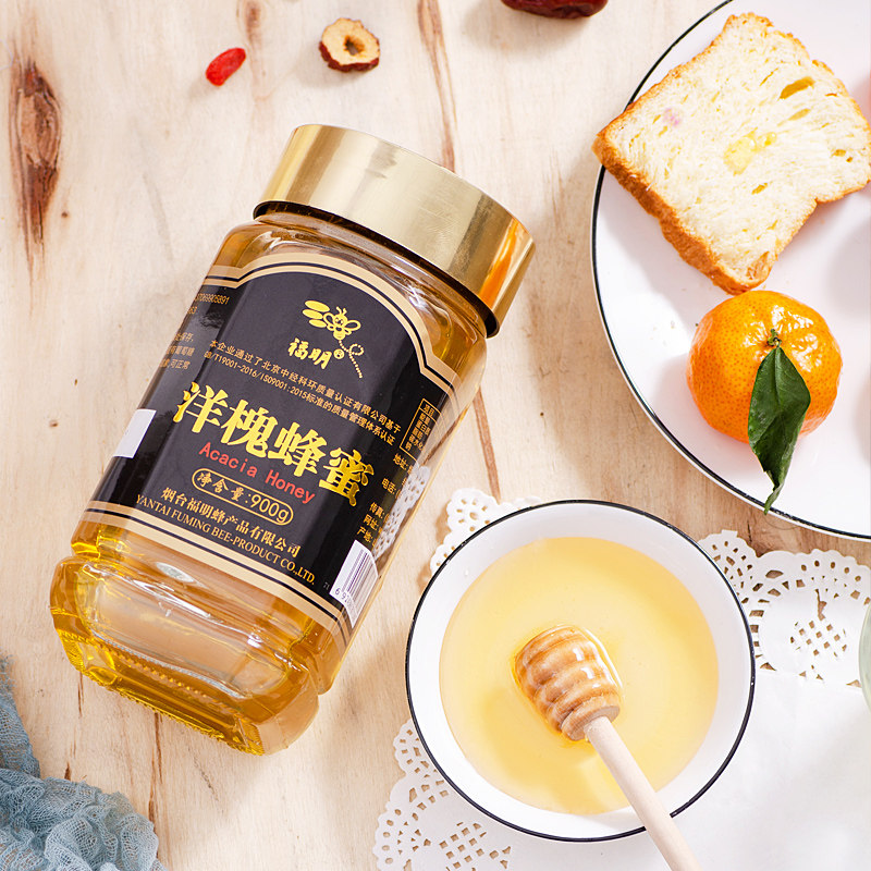 第二件半价福明洋槐蜂蜜纯正天然野生土蜂蜜农家枣花蜂蜜礼盒900g