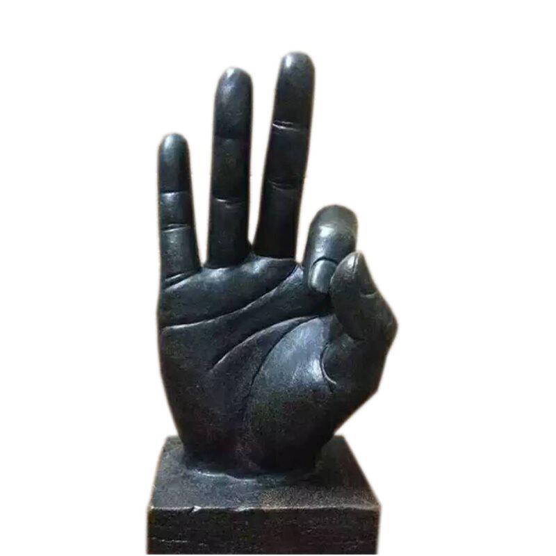 雕塑玻璃钢仿铜ok手势佛手公园花园广场装饰品雕塑