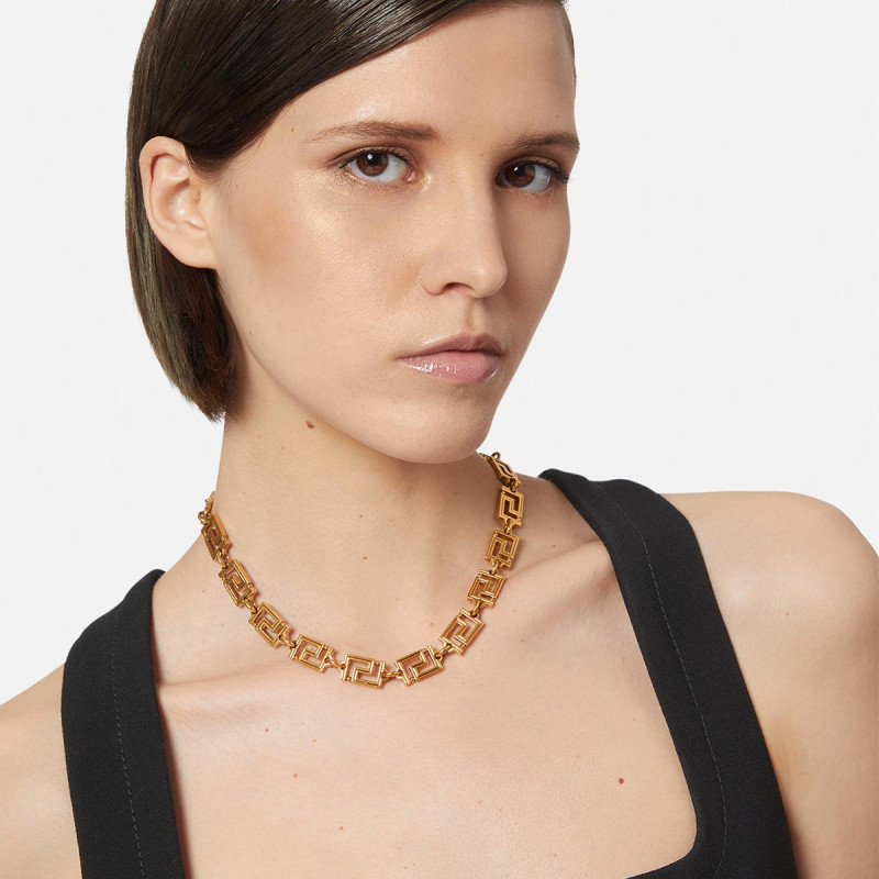versace范思哲2022新款希腊回形链条贴颈项链项链