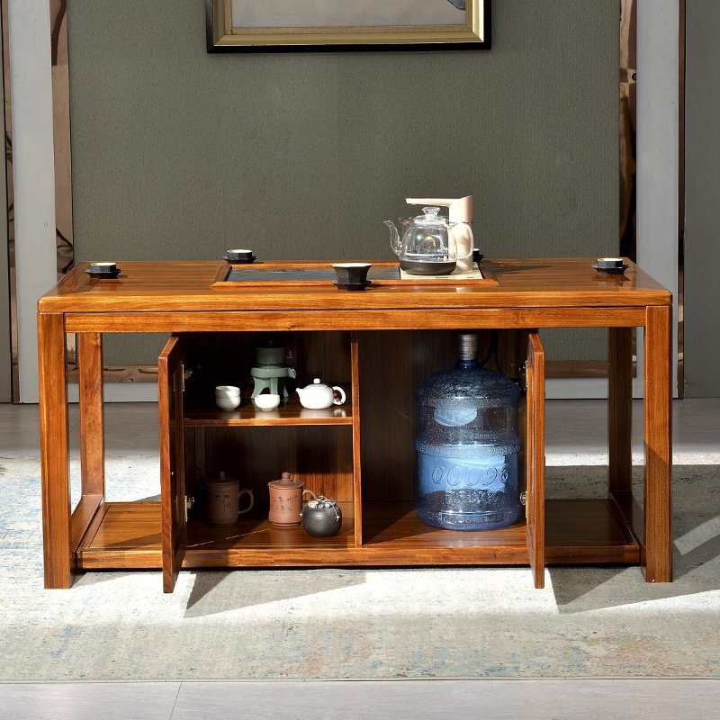 现代中式实木茶台乌金木茶桌简约全实木茶桌茶室茶水桌功夫茶桌
