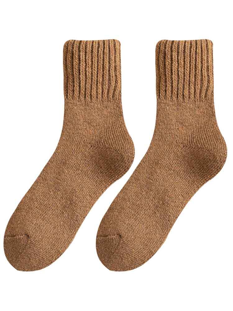 长袜子女黑色中筒袜ins潮春秋季加绒加厚保暖羊毛袜羊绒