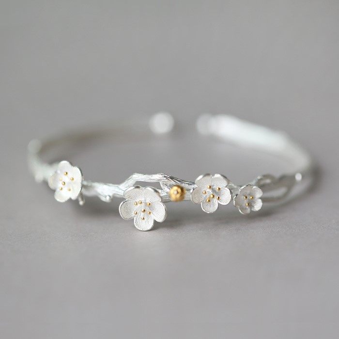 小麋人可爱礼物日系韩国镯子樱花手镯桃花手工手镯