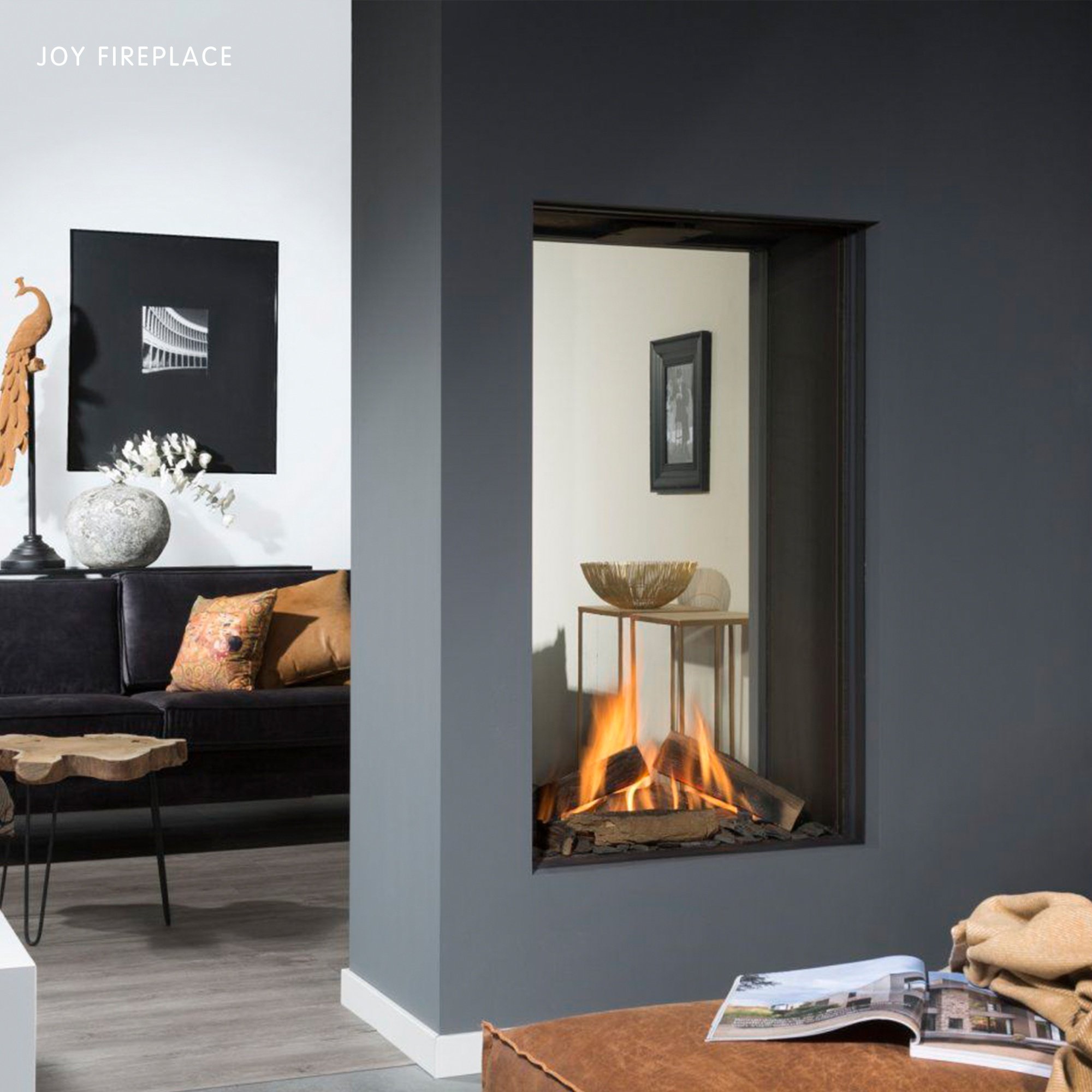 壁炉北欧燃气真火家用取暖器木柴嵌入式燃木背景墙壁炉架