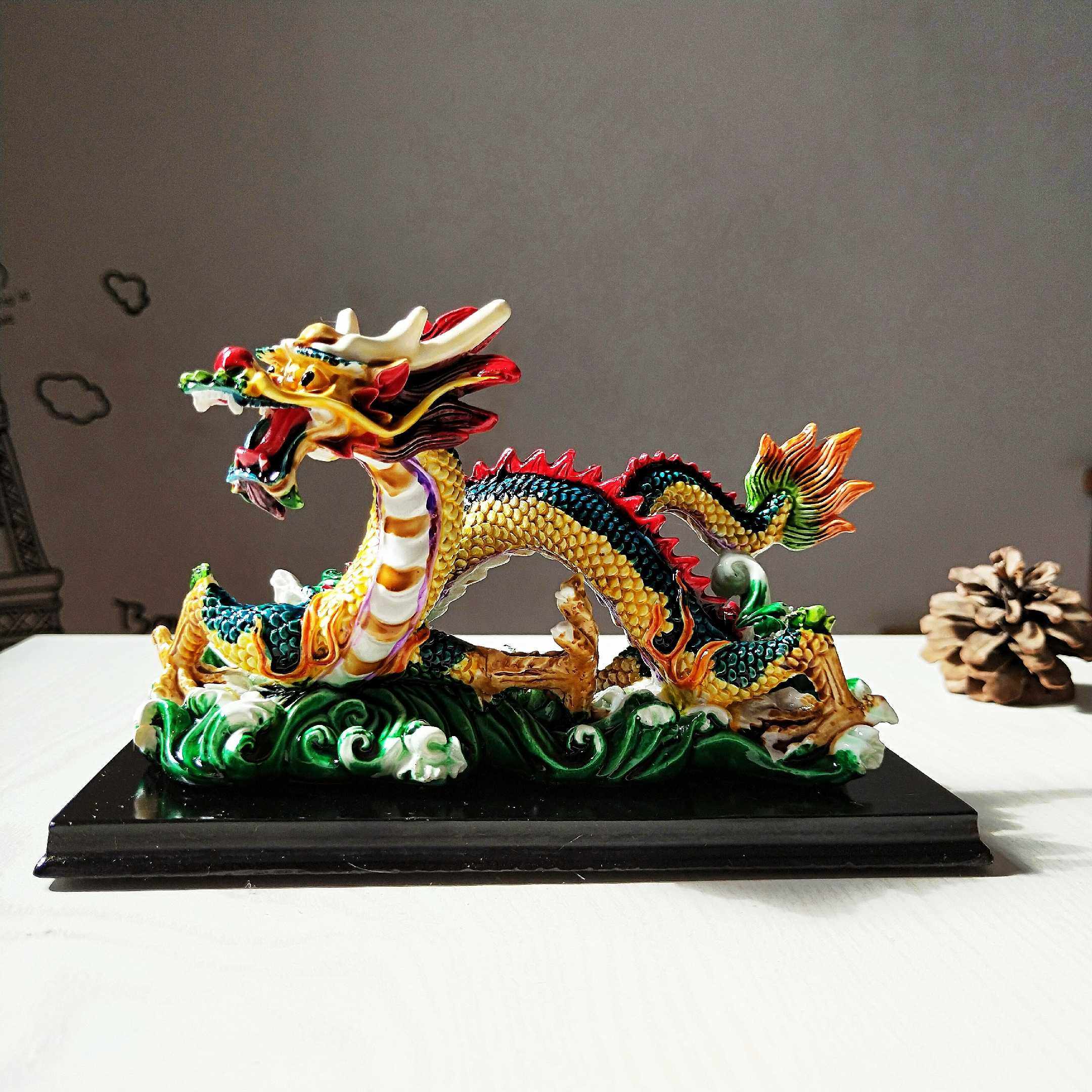 摆件转运交趾彩陶软陶龙摆件吉祥龙龙摆件