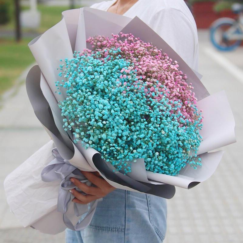 日本lw生日情人节粉色满天星花束同城鲜花速递四川省鲜花速递同城