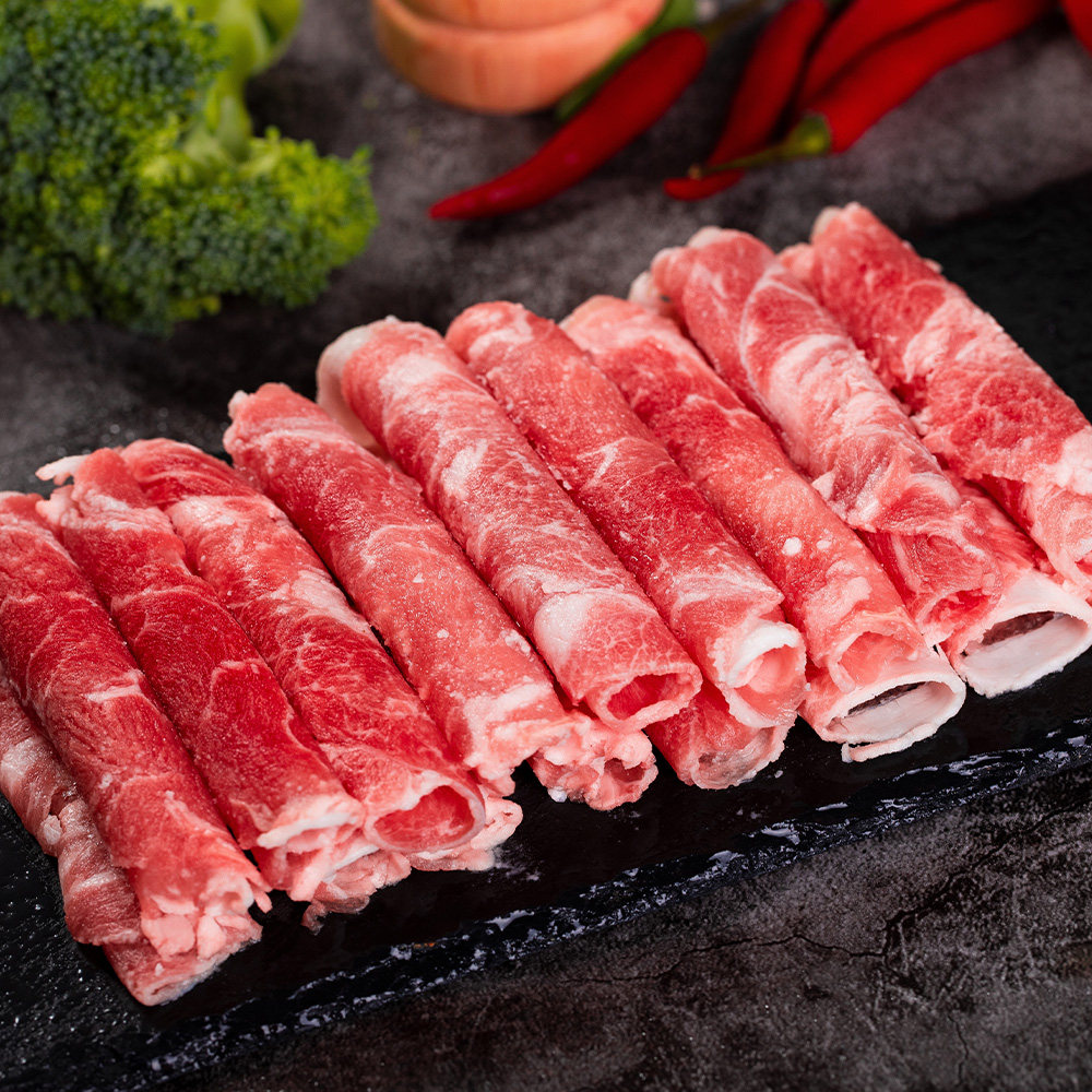 后腿肉卷阿吉吉纳羔羊300g新鲜涮羊肉片火锅羊肉卷