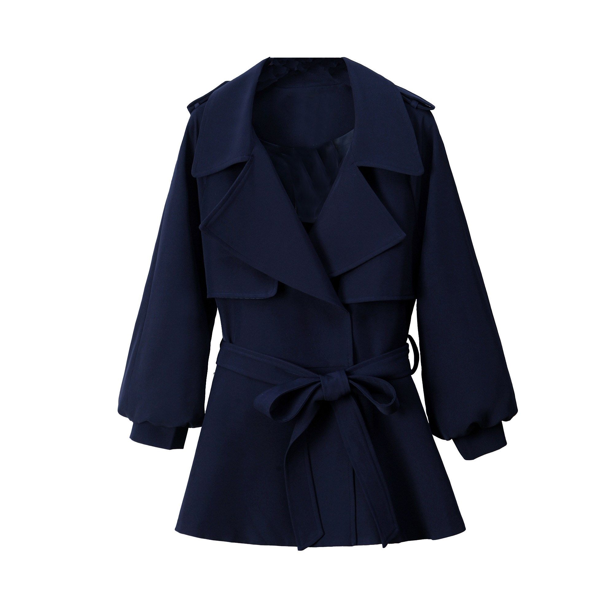 风衣女短款韩版2020新款泡泡袖秋装百搭流行小个子春秋ins外套 - 果果