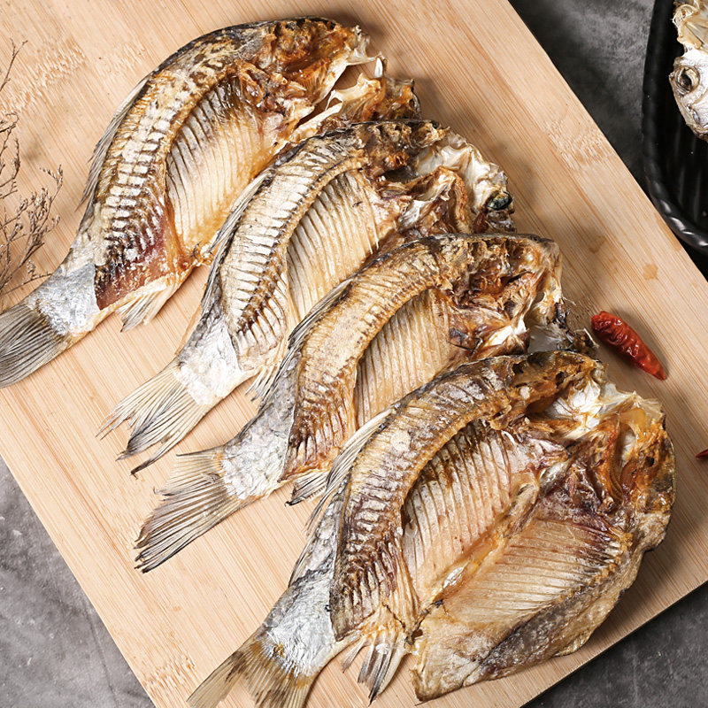 南漪湖野生鲫鱼干咸鱼农家自制鱼块干货小河鱼腊鱼500g拍2斤包邮