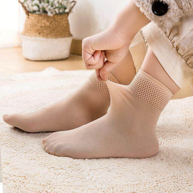丝袜加厚天鹅绒秋冬牛奶短袜肤色耐磨防脱女士短袜